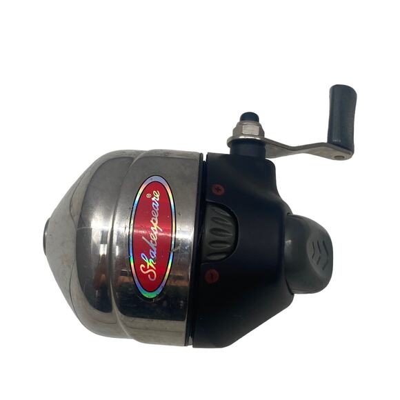 Shakespeare Spincasting Fishing Reel Silver Black and Red Works Great - Picture 1 of 9
